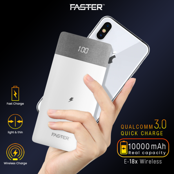 FASTER PD-10 Ultra Slim Power Bank 10000 mAh Quick Charge 3.0