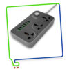 Faster 3 Power Socket & 6 USB Auto Charger - Max 3.4A