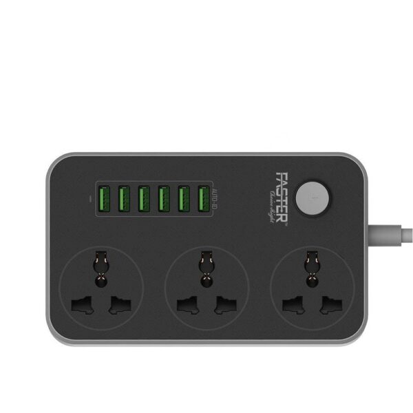 Faster 3 Power Socket & 6 USB Auto Charger - Max 3.4A