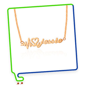 Heartbeat Name Necklace – Design 4