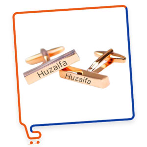 Name Engraved Bar Cufflinks Gift for Him