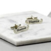 Name Engraved Moustache Cufflinks