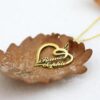 Personalized Overlapping 2 Name Heart Pendant Necklace