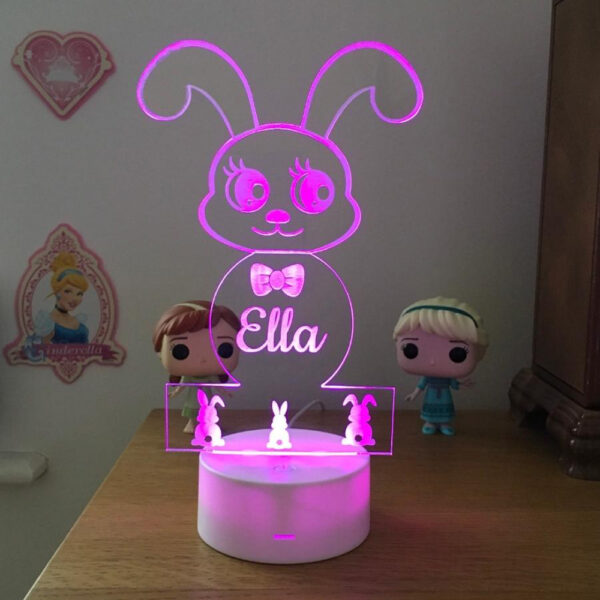 3D Illusion Bunny LED Lamp