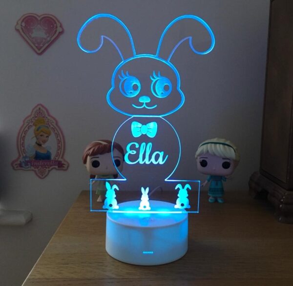 3D Illusion Bunny LED Lamp