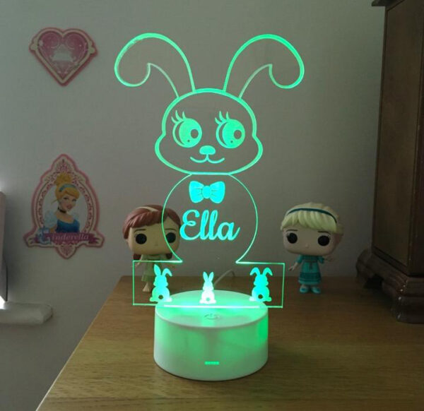 3D Illusion Bunny LED Lamp