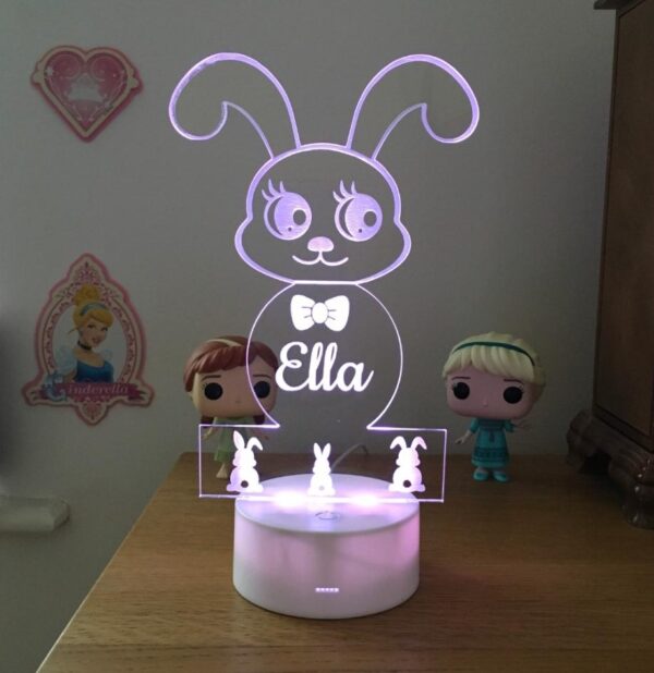 3D Illusion Bunny LED Lamp