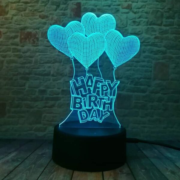 Happy Birthday LED Lamp