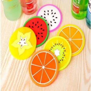 Pack of 5 silicone beautiful fruits slices shape tea mat 
(Random Designs)