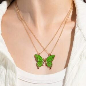 Trendy Beautiful Enamel Butterfly Pendant Locket For Girls and Women – Green