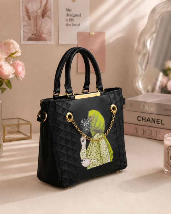 1000105024-1.png The Noir Houndstooth Chain Bag
