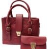 The Bordeaux Croc-Textured Chain Bag