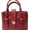 The Bordeaux Croc-Textured Chain Bag