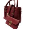 The Bordeaux Croc-Textured Chain Bag