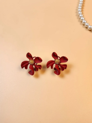 2026/09/1000132043.png Hibiscus Flower Stud Earrings- Red