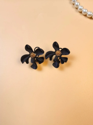 2026/09/1000132044.png Hibiscus Flower Stud Earrings- Black