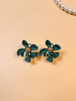 2026/09/1000132045.png Hibiscus Flower Stud Earrings- Green