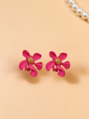 2026/09/1000132048.png Hibiscus Flower Stud Earrings- Pink