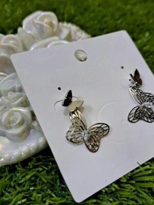 2026/09/1000132598.jpg Layered Butterfly Stud Earrings-Silver