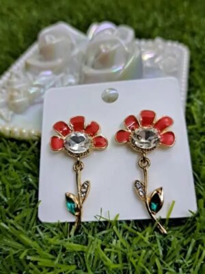 2026/09/1000132599.jpg Flower Fantasy Leafy Coral Earrings – Orange