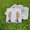 Gold Leaf Bridal Drop Earrings