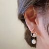 2 in 1 Classic Zircon Pearl Drop Earrings – Golden