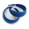 Enamel Matte Finish Hoop Earrings – Blue