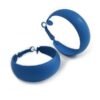 Enamel Matte Finish Hoop Earrings – Blue