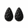 Chunky Black Hammered Teardrop Earrings