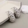 Chunky Silver Hammered Teardrop Earrings