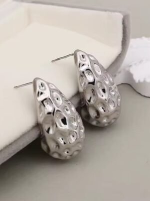 2026/09/1000134541.jpg Chunky Silver Hammered Teardrop Earrings