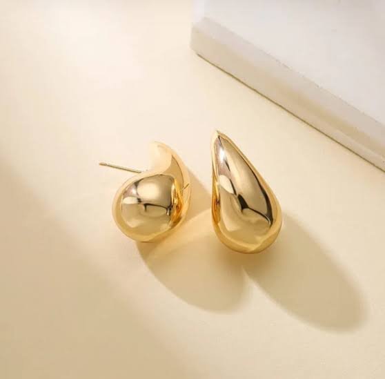 Chunky Gold Teardrop Earrings