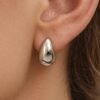 Chunky Silver Teardrop Earrings
