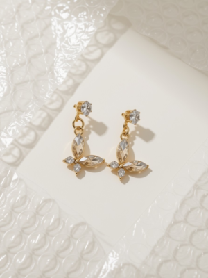 Crystal Butterfly Drop Earrings