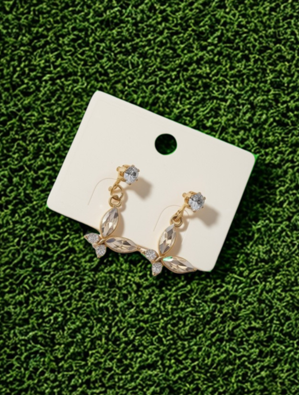 Crystal Butterfly Drop Earrings