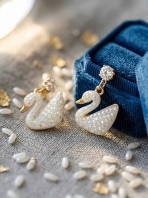 Beautiful Swan Stud Earrings
