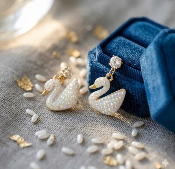 Beautiful Swan Stud Earrings