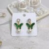Elegant Butterfly Stud Earrings - Green