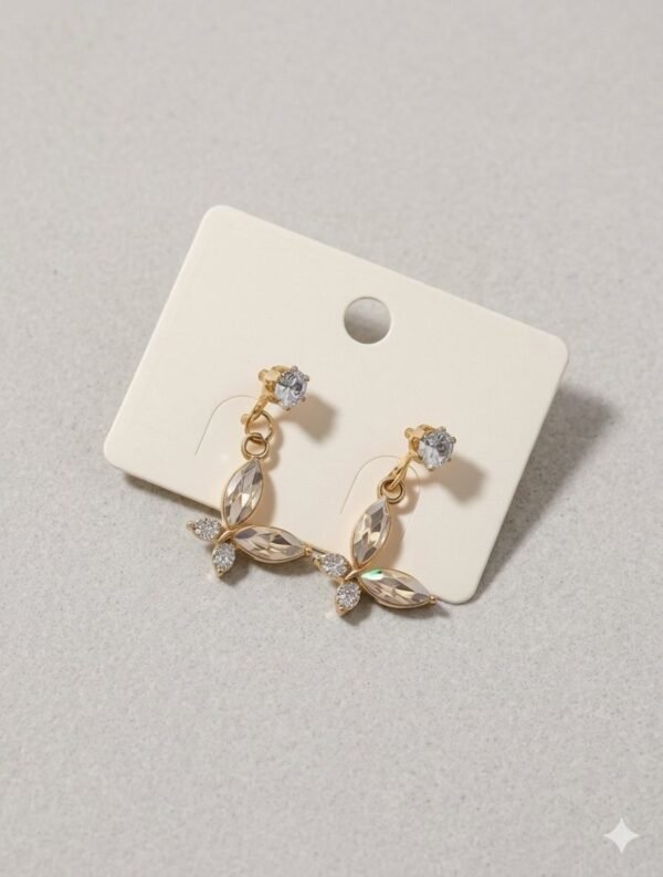 Crystal Butterfly Drop Earrings