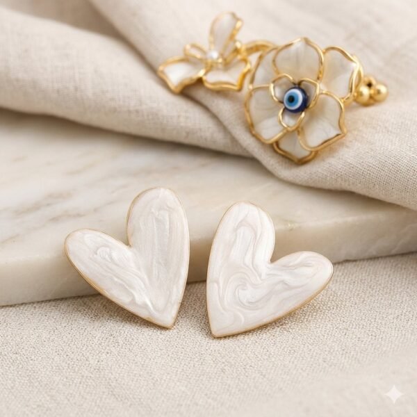 2026/09/1000136796.jpg Marble Heart Love Stud Earrings – White