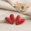 2026/09/1000136797.jpg Marble Heart Love Stud Earrings - Red