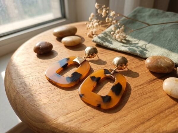 Acrylic Tortoise Shell Print Earrings