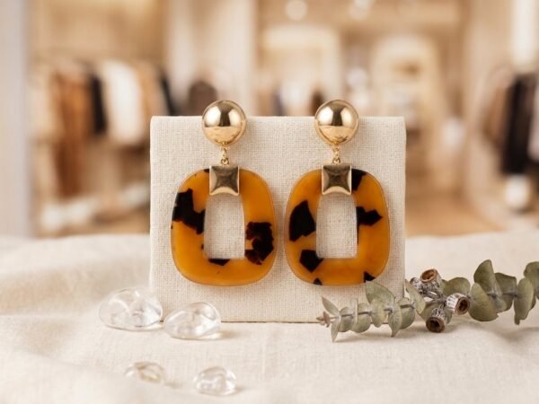 Acrylic Tortoise Shell Print Earrings