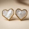 Pearlescent Shell Heart Earrings