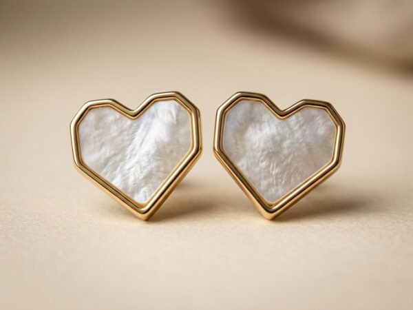 Pearlescent Shell Heart Earrings