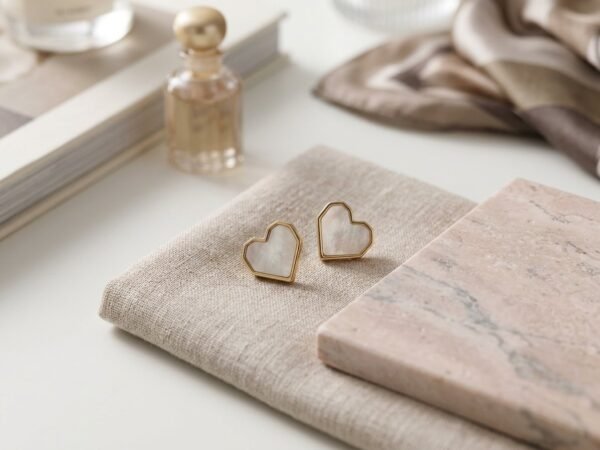 Pearlescent Shell Heart Earrings